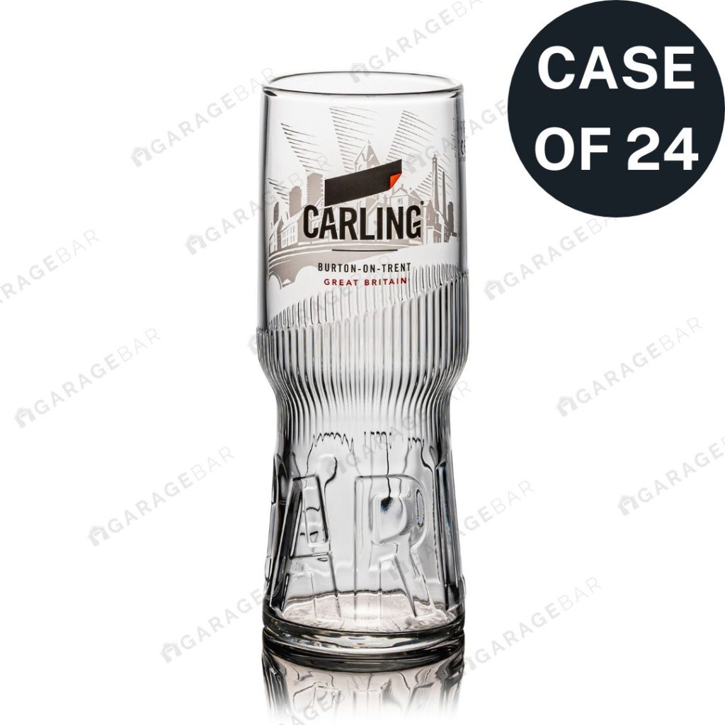 24x Carling Beer Glass Pint20oz Interlockingeasy Carrywholesale Garagebar Limited 8735