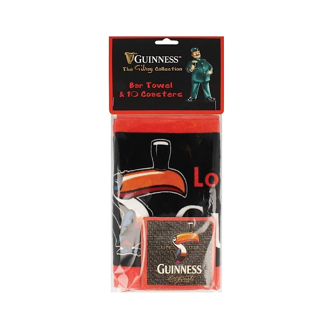 Guinness Toucan Bar Towel & Coaster Set