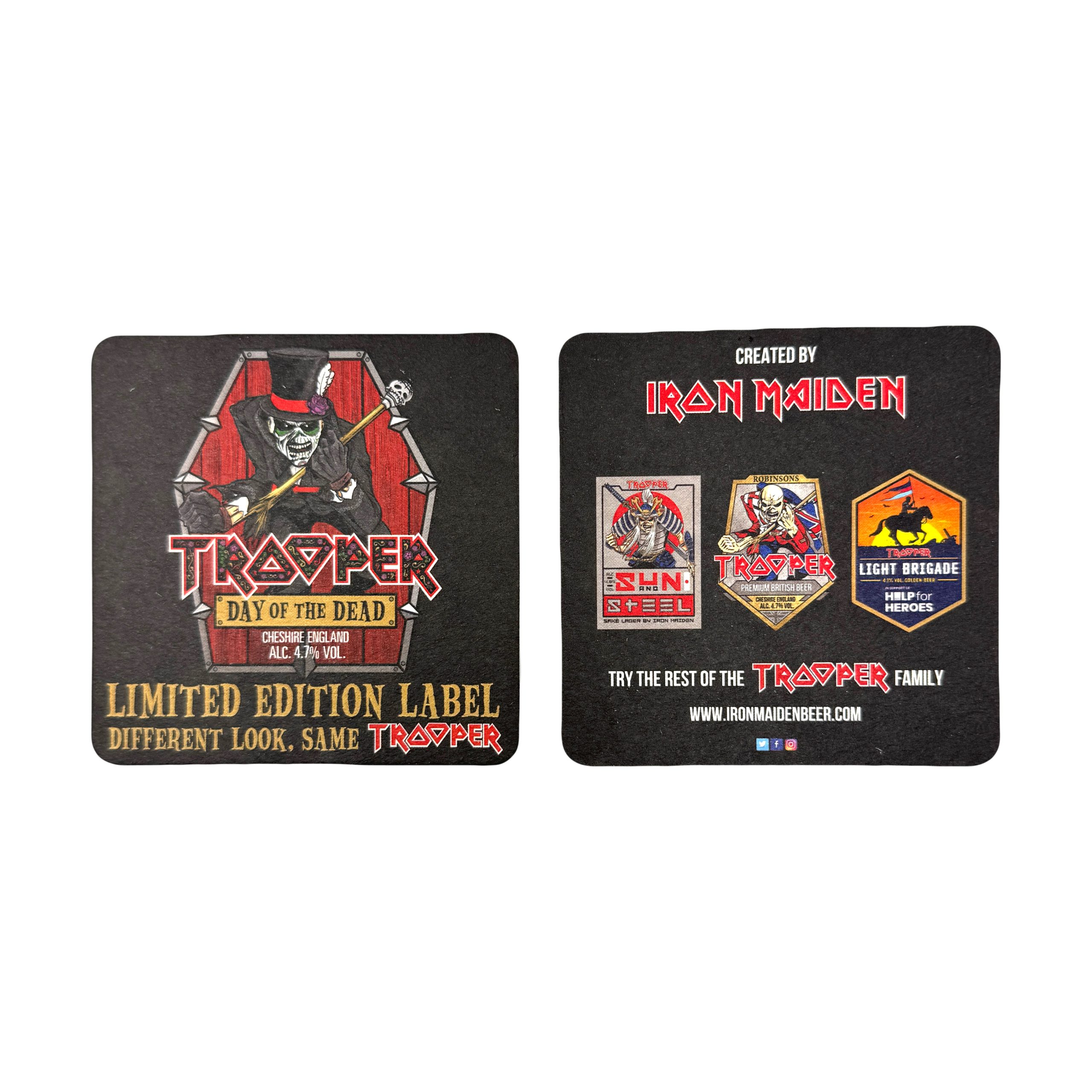 Iron Maiden Trooper Beer Drip Mats